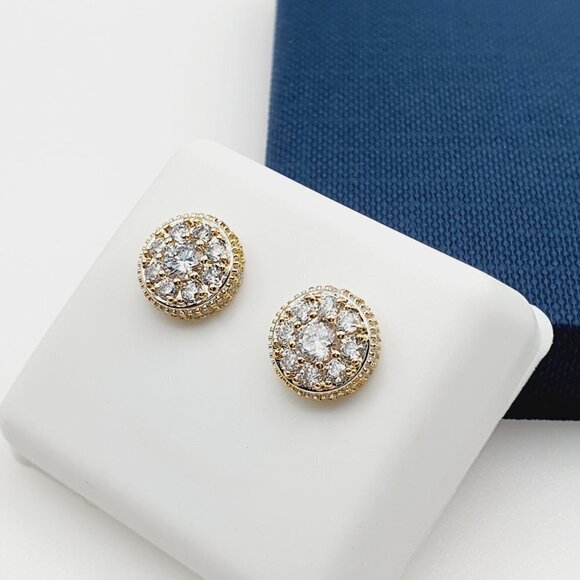 "14K Gold Plated Cubic Zircon Earrings, INUS1BR113 - Picture 5 of 10